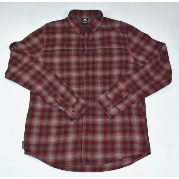 Under Armour UA Tradesman Flex LS Men's Shirt Size L Red Plaid Flannel Snap Up - Picture 1 of 14